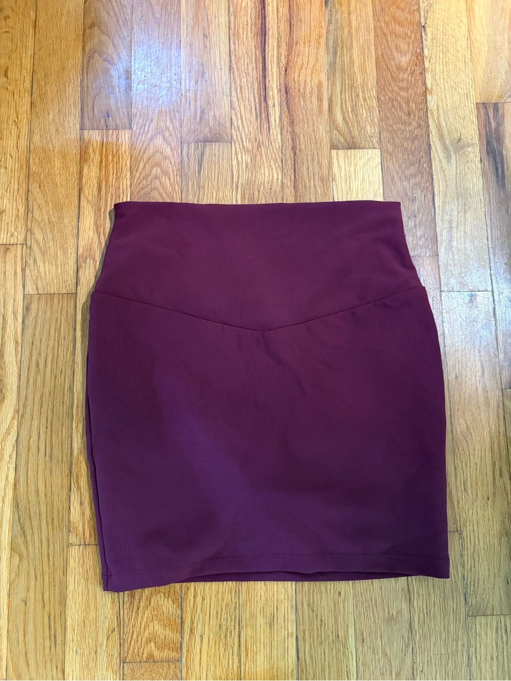 Halara Women's High-Waist Pencil Skirt in Burgundy shorts tummy control